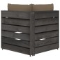 Modulares Ecksofa mit Kissen Grau Imprägniertes Holz Modulares Ecksofa mit Kissen Grau Imprägniertes Holz