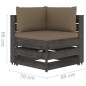 Modulares Ecksofa mit Kissen Grau Imprägniertes Holz Modulares Ecksofa mit Kissen Grau Imprägniertes Holz