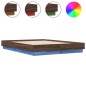 vidaXL Bettgestell mit LED Braun Sonoma-Eiche 135x190 cm vidaXL Bettgestell mit LED Braun Sonoma-Eiche 135x190 cm