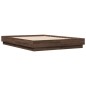 vidaXL Bettgestell mit LED Braun Sonoma-Eiche 135x190 cm vidaXL Bettgestell mit LED Braun Sonoma-Eiche 135x190 cm