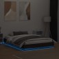 vidaXL Bettgestell mit LED Braun Sonoma-Eiche 135x190 cm vidaXL Bettgestell mit LED Braun Sonoma-Eiche 135x190 cm