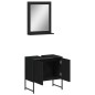 vidaXL 2-tlg. Badmöbel-Set Schwarz Holzwerkstoff vidaXL 2-tlg. Badmöbel-Set Schwarz Holzwerkstoff