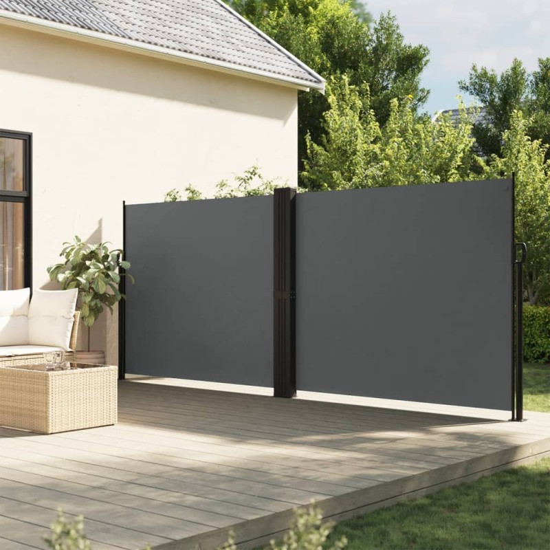 vidaXL Seitenmarkise Ausziehbar Anthrazit 160x600 cm vidaXL Seitenmarkise Ausziehbar Anthrazit 160x600 cm