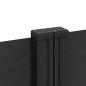 vidaXL Seitenmarkise Ausziehbar Schwarz 200x600 cm