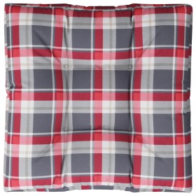 vidaXL Palettenkissen Rot Karomuster 80x80x12 cm Stoff