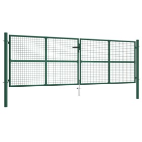vidaXL Mesh-Gartentor Stahl 400 x 125 cm Grün