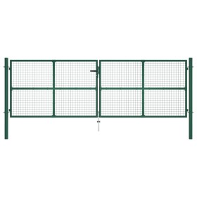 vidaXL Mesh-Gartentor Stahl 400 x 125 cm Grün