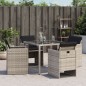 vidaXL Gartenstühle mit Kissen 4 Stk. Hellgrau Poly Rattan vidaXL Gartenstühle mit Kissen 4 Stk. Hellgrau Poly Rattan