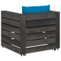 2-tlg. Garten-Lounge-Set mit Kissen Grau Imprägniertes Holz 2-tlg. Garten-Lounge-Set mit Kissen Grau Imprägniertes Holz