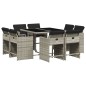 vidaXL 9-tlg. Garten-Essgruppe mit Kissen Hellgrau Poly Rattan vidaXL 9-tlg. Garten-Essgruppe mit Kissen Hellgrau Poly Rattan