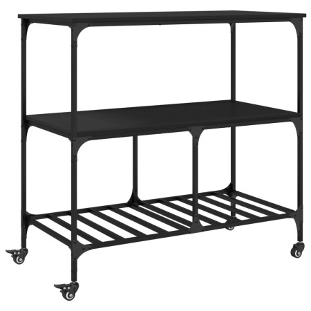 vidaXL Küchenwagen Schwarz 100x50x95 cm Holzwerkstoff