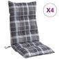 vidaXL Hochlehner-Auflagen 4 Stk. Grau Karomuster Oxford-Gewebe vidaXL Hochlehner-Auflagen 4 Stk. Grau Karomuster Oxford-Gewebe