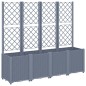 vidaXL Pflanzkübel mit Rankgitter Grau 160x40x140 cm PP vidaXL Pflanzkübel mit Rankgitter Grau 160x40x140 cm PP