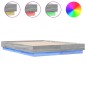 vidaXL Bettgestell mit LED Grau Sonoma-Eiche 135x190 cm vidaXL Bettgestell mit LED Grau Sonoma-Eiche 135x190 cm