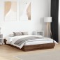 vidaXL Bettgestell mit LED Braun Eiche-Optik 120x190 cm vidaXL Bettgestell mit LED Braun Eiche-Optik 120x190 cm