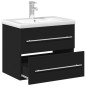vidaXL Waschbeckenunterschrank mit Einbaubecken Schwarz vidaXL Waschbeckenunterschrank mit Einbaubecken Schwarz