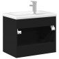 vidaXL Waschbeckenunterschrank mit Einbaubecken Schwarz vidaXL Waschbeckenunterschrank mit Einbaubecken Schwarz