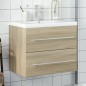 vidaXL Waschbeckenunterschrank mit Einbaubecken Sonoma-Eiche vidaXL Waschbeckenunterschrank mit Einbaubecken Sonoma-Eiche