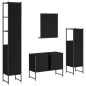 vidaXL 4-tlg. Badmöbel-Set Schwarz Holzwerkstoff vidaXL 4-tlg. Badmöbel-Set Schwarz Holzwerkstoff