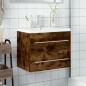 vidaXL Waschbeckenunterschrank mit Einbaubecken Räuchereiche vidaXL Waschbeckenunterschrank mit Einbaubecken Räuchereiche