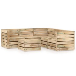 6-tlg. Garten-Lounge-Set Grün Imprägniertes Kiefernholz