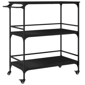 vidaXL Küchenwagen Schwarz 100,5x50x105 cm Holzwerkstoff