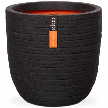 Capi Blumentopf Nature Row Oval 35 x 34 cm Schwarz PKBLRO932