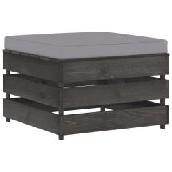 vidaXL Modulare Ottomane mit Kissen Grau Imprägniertes Holz