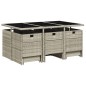 vidaXL 11-tlg. Garten-Essgruppe mit Kissen Hellgrau Poly Rattan vidaXL 11-tlg. Garten-Essgruppe mit Kissen Hellgrau Poly Rattan