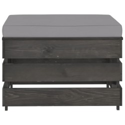 vidaXL Modulare Ottomane mit Kissen Grau Imprägniertes Holz