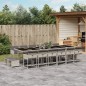 vidaXL 17-tlg. Garten-Essgruppe mit Kissen Hellgrau Poly Rattan vidaXL 17-tlg. Garten-Essgruppe mit Kissen Hellgrau Poly Rattan