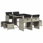 vidaXL 9-tlg. Garten-Essgruppe mit Kissen Hellgrau Poly Rattan vidaXL 9-tlg. Garten-Essgruppe mit Kissen Hellgrau Poly Rattan