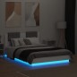 vidaXL Bettgestell mit Kopfteil und LED-Leuchten Weiß 140x190 cm vidaXL Bettgestell mit Kopfteil und LED-Leuchten Weiß 140x190 cm