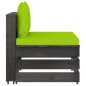 vidaXL Modulares Mittelsofa mit Kissen Grau Imprägniertes Holz vidaXL Modulares Mittelsofa mit Kissen Grau Imprägniertes Holz
