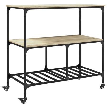 vidaXL Küchenwagen Sonoma-Eiche 100x50x95 cm Holzwerkstoff