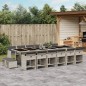 vidaXL 17-tlg. Garten-Essgruppe mit Kissen Hellgrau Poly Rattan vidaXL 17-tlg. Garten-Essgruppe mit Kissen Hellgrau Poly Rattan