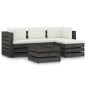 vidaXL 5-tlg. Garten-Lounge-Set mit Kissen Grau Imprägniertes Holz vidaXL 5-tlg. Garten-Lounge-Set mit Kissen Grau Imprägniertes Holz