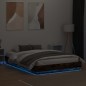 vidaXL Bettgestell mit LED Räuchereiche 160x200 cm vidaXL Bettgestell mit LED Räuchereiche 160x200 cm