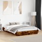 vidaXL Bettgestell mit LED Räuchereiche 135x190 cm vidaXL Bettgestell mit LED Räuchereiche 135x190 cm