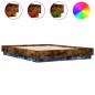 vidaXL Bettgestell mit LED Räuchereiche 140x190 cm vidaXL Bettgestell mit LED Räuchereiche 140x190 cm