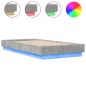 vidaXL Bettgestell mit LED Betongrau 90x190 cm vidaXL Bettgestell mit LED Betongrau 90x190 cm