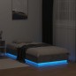 vidaXL Bettgestell mit LED Betongrau 90x190 cm vidaXL Bettgestell mit LED Betongrau 90x190 cm