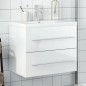 vidaXL Waschbeckenunterschrank mit Einbaubecken Hochglanz-Weiß vidaXL Waschbeckenunterschrank mit Einbaubecken Hochglanz-Weiß