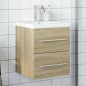 vidaXL Waschbeckenunterschrank mit Einbaubecken Sonoma-Eiche vidaXL Waschbeckenunterschrank mit Einbaubecken Sonoma-Eiche