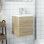 vidaXL Waschbeckenunterschrank mit Einbaubecken Sonoma-Eiche vidaXL Waschbeckenunterschrank mit Einbaubecken Sonoma-Eiche