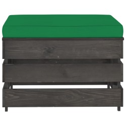 Modulare Ottomane mit Kissen Grau Imprägniertes Holz