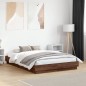 vidaXL Bettgestell mit LED Braun Eiche-Optik 140x190 cm vidaXL Bettgestell mit LED Braun Eiche-Optik 140x190 cm