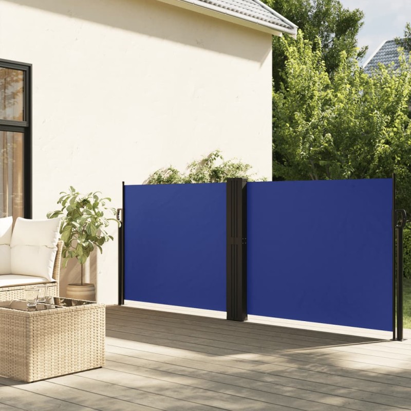 vidaXL Seitenmarkise Ausziehbar Blau 120x600 cm vidaXL Seitenmarkise Ausziehbar Blau 120x600 cm