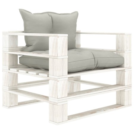 vidaXL Garten-Palettensofa mit Kissen in Taupe Holz