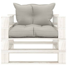 vidaXL Garten-Palettensofa mit Kissen in Taupe Holz